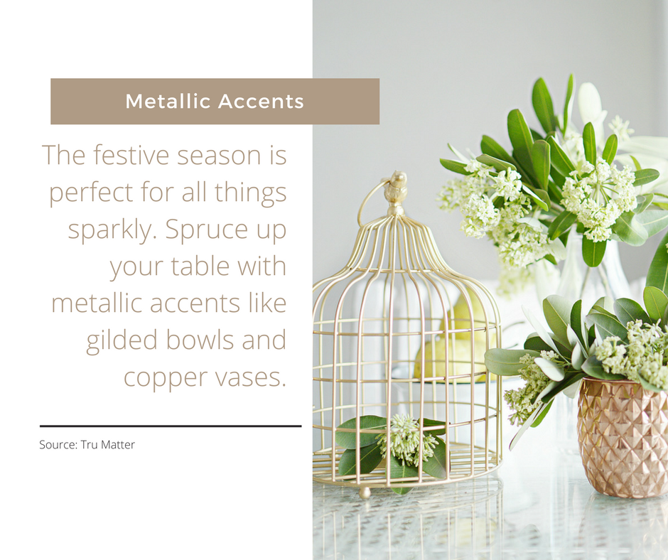 Festive Tablescapes - Metallic Accents