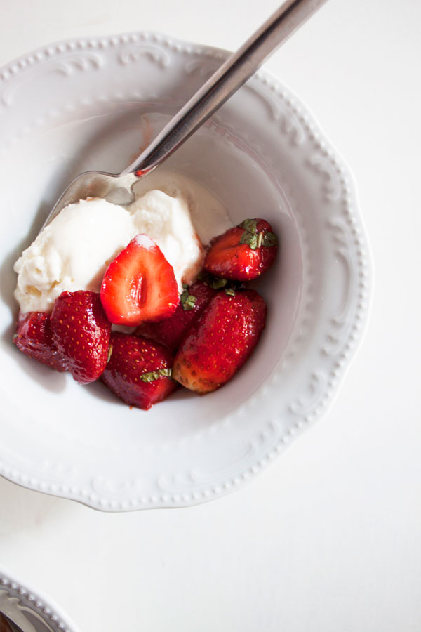 strawberries with ice cream