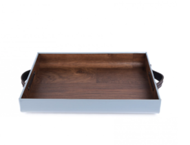 wood and leather tray