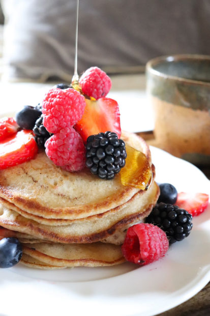 Easy Everyday Pancakes - Fluffy Eggless Pancake Recipe - Sprig & Vine